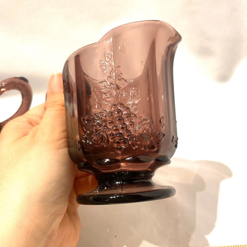 vintage deep dark purple grape sugar cup bowl & creamer pitcher cup - Picture 8 of 8